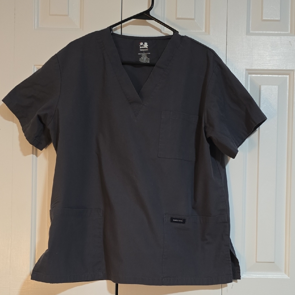Women's Black V-Neck Scrub Top